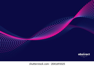 Abstract flowing line digital technology, smooth particle wave, big data techno design concept background wallpaper, vector eps