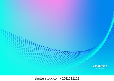 Abstract flowing line digital technology, smooth particle wave, big data techno design concept background wallpaper, vector eps
