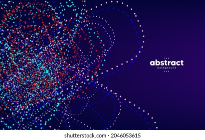 Abstract flowing line digital technology, smooth particle wave, big data techno design concept background wallpaper, vector eps
