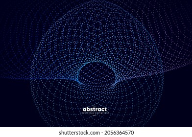 Abstract flowing line digital technology, smooth particle wave, big data techno design concept background wallpaper, vector eps
