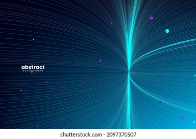 Abstract flowing line digital technology, smooth particle wave, big data techno design concept background wallpaper, vector eps


