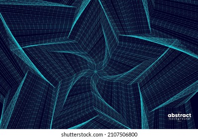 Abstract flowing line digital technology, smooth particle wave, big data techno design concept background wallpaper, vector eps