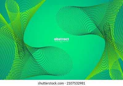 Abstract flowing line digital technology, smooth particle wave, big data techno design concept background wallpaper, vector eps