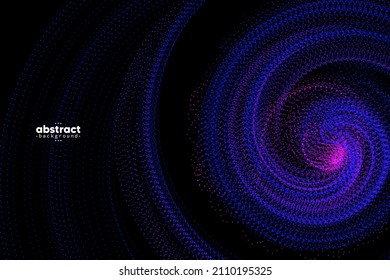 Abstract flowing line digital technology, smooth particle wave, big data techno design concept background wallpaper, vector eps
