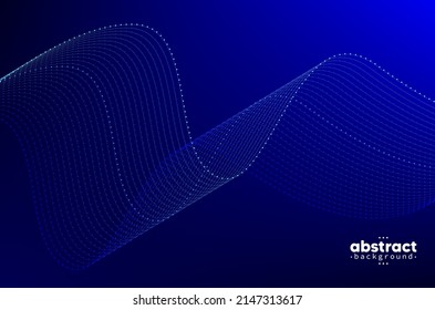 Abstract flowing line digital technology, smooth particle wave, big data techno design concept background wallpaper, vector eps
