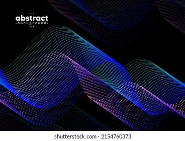 Abstract flowing line digital technology, smooth particle wave, big data techno design concept background wallpaper, vector eps

