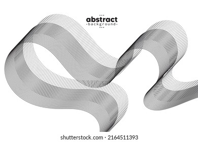 Abstract flowing line digital technology, smooth particle wave, big data techno, design concept background and wallpaper, vector eps
