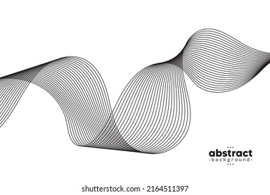 Abstract flowing line digital technology, smooth particle wave, big data techno, design concept background and wallpaper, vector eps
