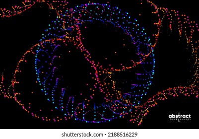 Abstract flowing line digital technology, smooth particle wave, big data techno design concept background wallpaper, vector eps
