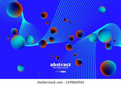 Abstract flowing line digital technology, smooth particle wave, big data techno design concept background wallpaper, vector eps
