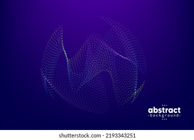 Abstract flowing line digital technology, smooth particle wave, big data techno design concept background wallpaper, vector eps 