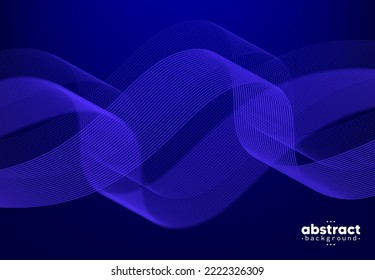 Abstract flowing line digital technology, smooth particle wave, big data techno design concept background wallpaper, vector eps 