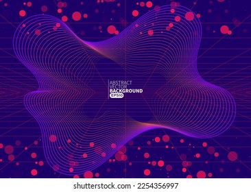 Abstract flowing line digital technology, smooth particle wave, big data techno design concept background wallpaper, vector eps 
