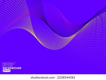 Abstract flowing line digital technology, smooth particle wave, big data techno design concept background wallpaper, vector eps 