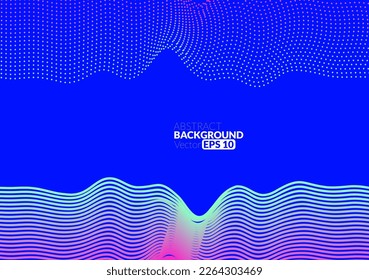 Resumen de tecnología digital de línea de flujo, onda de partículas lisas, fondo de fondo de concepto de diseño tecnológico de grandes datos, eps vectoriales

