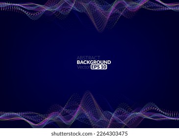 Resumen de tecnología digital de línea de flujo, onda de partículas lisas, fondo de fondo de concepto de diseño tecnológico de grandes datos, eps vectoriales
