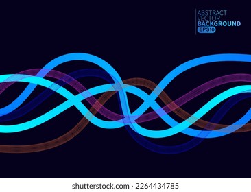 Abstract flowing line digital technology, smooth particle wave, big data techno design concept background wallpaper, vector eps 