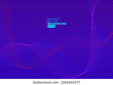 Abstract flowing line digital technology, smooth particle wave, big data techno design concept background wallpaper, vector eps 