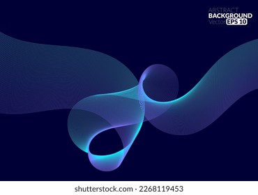 Abstract flowing line digital technology, smooth particle wave, big data techno design concept background wallpaper, vector eps
