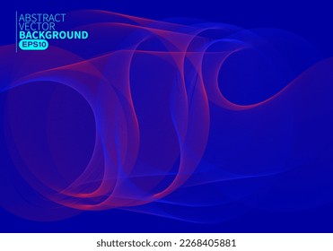 Abstract flowing line digital technology, smooth particle wave, big data techno design concept background wallpaper, vector eps 