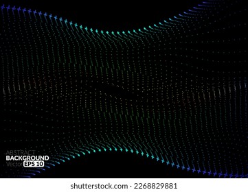 Abstract flowing line digital technology, smooth particle wave, big data techno design concept background wallpaper, vector eps
