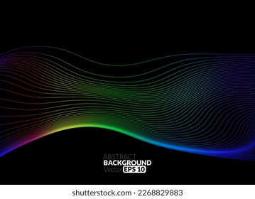Abstract flowing line digital technology, smooth particle wave, big data techno design concept background wallpaper, vector eps
