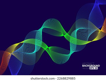 Abstract flowing line digital technology, smooth particle wave, big data techno design concept background wallpaper, vector eps
