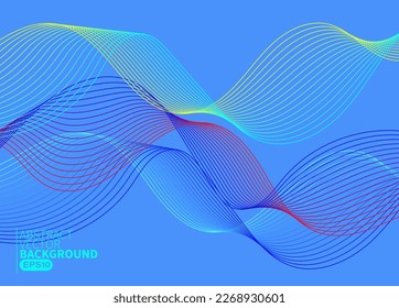 Resumen de tecnología digital de línea de flujo, onda de partículas lisas, fondo de fondo de concepto de diseño tecnológico de grandes datos, eps vectoriales 