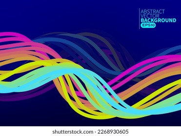 Abstract flowing line digital technology, smooth particle wave, big data techno design concept background wallpaper, vector eps 