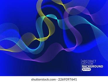 Resumen de tecnología digital de línea de flujo, onda de partículas lisas, fondo de fondo de concepto de diseño tecnológico de grandes datos, eps vectoriales 
