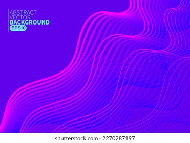 Abstract flowing line digital technology, smooth particle wave, big data techno design concept background wallpaper, vector eps 
