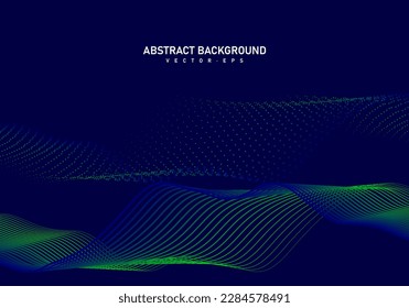 Resumen de tecnología digital de línea de flujo, onda de partículas lisas, fondo de fondo de concepto de diseño tecnológico de grandes datos, eps vectoriales 
