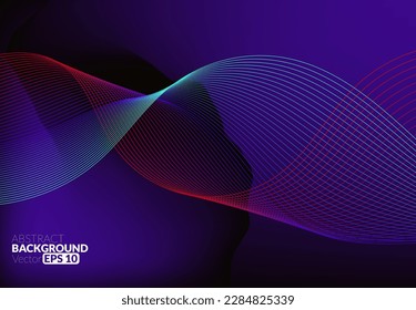 Abstract flowing line digital technology, smooth particle wave, big data techno design concept background wallpaper, landing website template. vector eps 