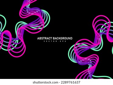 Abstract flowing line digital technology, smooth particle wave, big data techno design concept background wallpaper,  website landing page template, vector eps 