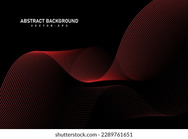 Abstract flowing line digital technology, smooth particle wave, big data techno design concept background wallpaper,  website landing page template, vector eps 