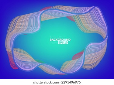 Abstract flowing line digital technology, smooth particle wave, big data techno design concept background wallpaper, website landing page template, vector eps 