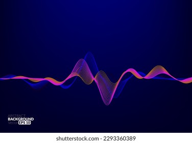 Abstract flowing line digital technology, smooth particle wave, big data techno design concept background wallpaper, vector eps
