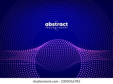 Abstract flowing line digital technology, smooth particle wave, big data techno design concept background wallpaper, vector eps
