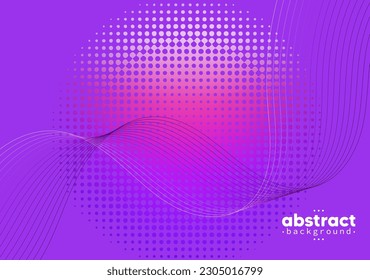 Abstract flowing line digital technology, smooth particle wave, big data techno design concept background wallpaper, vector eps