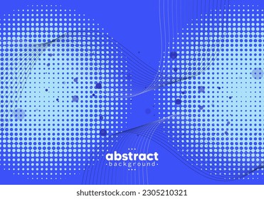 Abstract flowing line digital technology, smooth particle wave, big data techno design concept background wallpaper, vector eps