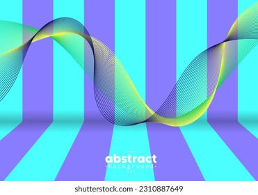 Abstract flowing line digital technology, smooth particle wave, big data techno design concept background wallpaper, vector eps 