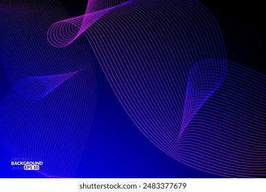 Abstract flowing line digital technology, smooth particle wave, big data techno design concept background wallpaper, vector eps