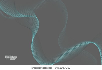 Abstract flowing line digital technology, smooth particle wave, big data techno design concept background wallpaper, vector eps

