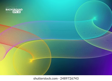 Abstract flowing line digital technology, smooth particle wave, big data techno design concept background wallpaper, vector eps
