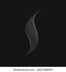 Tecnología digital de línea de flujo Abstractas, onda de partículas lisas, Fondo de pantalla de fondo de concepto de diseño techno de big data, Vector eps
