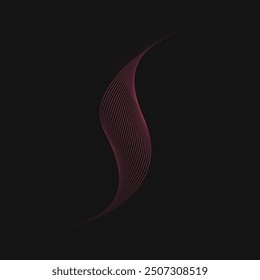 Abstract flowing line digital technology, smooth particle wave, big data techno design concept background wallpaper, vector eps