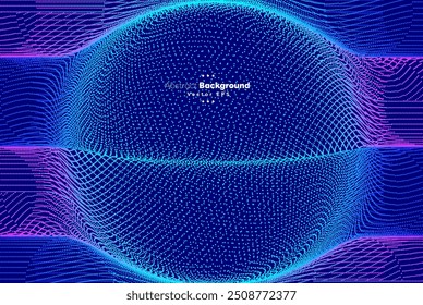 Abstract flowing line digital technology, smooth particle wave, big data techno design concept background wallpaper, vector eps
