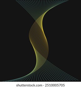 Tecnología digital de línea de flujo Abstractas, onda de partículas lisas, Fondo de pantalla de fondo de concepto de diseño techno de big data, Vector eps