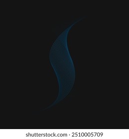 Abstract flowing line digital technology, smooth particle wave, big data techno design concept background wallpaper, vector eps