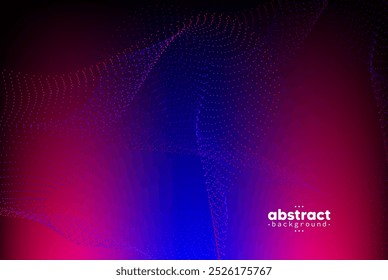 Tecnología digital de línea de flujo Abstractas, onda de partículas lisas, Fondo de pantalla de fondo de concepto de diseño techno de big data, Vector eps 